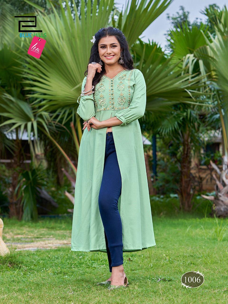 Blue Hills Zara Fancy Stylish Party Wear Designer Kurti Collection